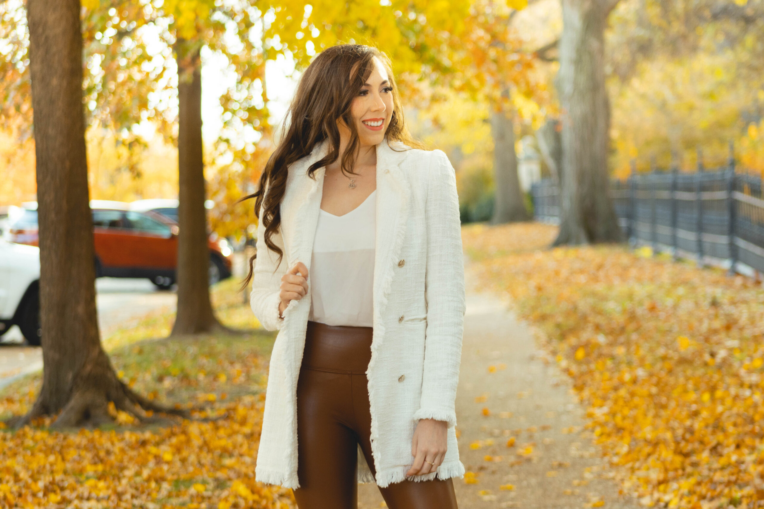 Three ways to style beige leather leggings for autumn 🍂 #zara